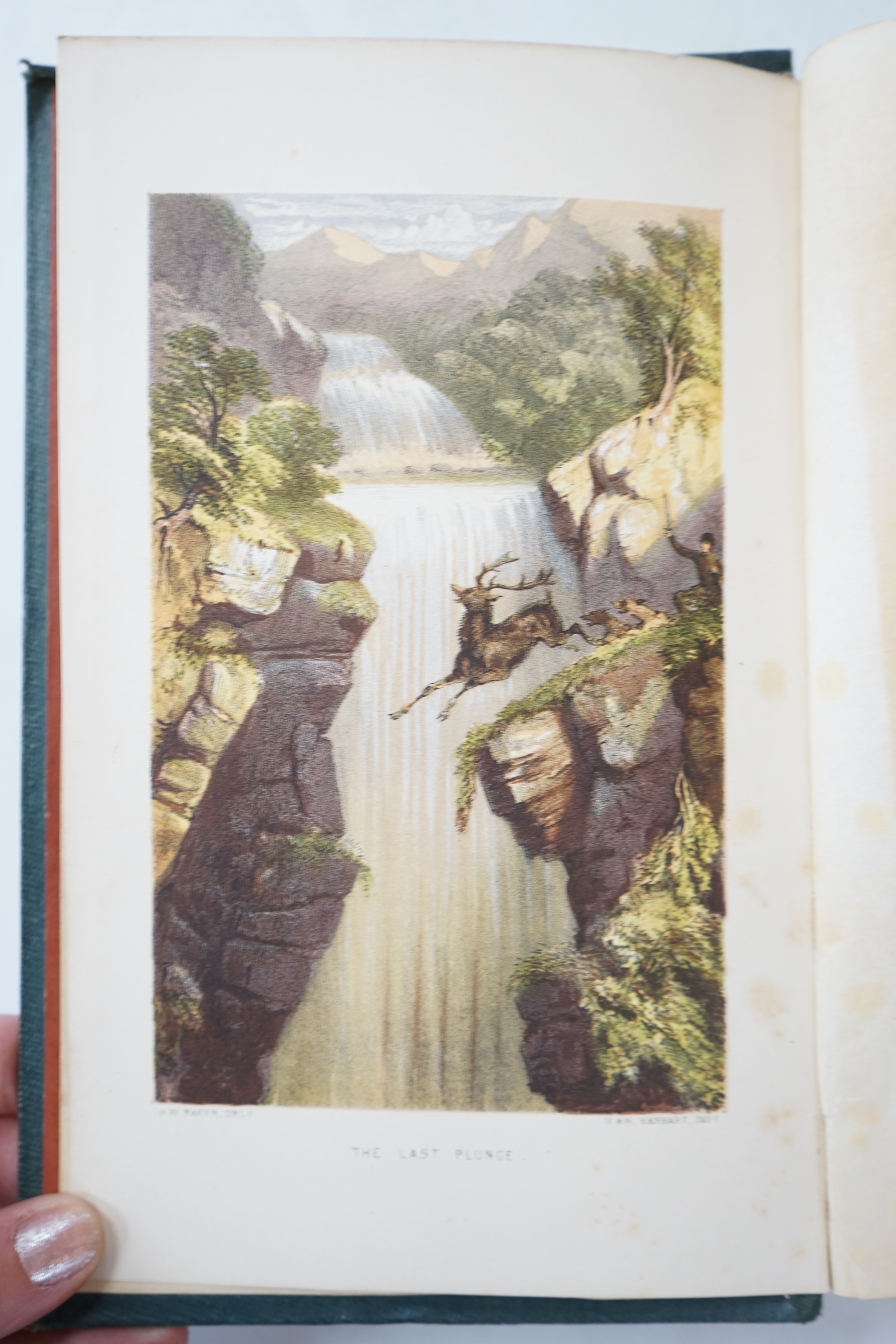 Baker, Sir Samuel White - Eight Years' Wanderings in Ceylon, 1st edition. 6 chromolithographed plates, half-title. 8vo, original gilt-blue cloth, Longman, Brown, Green and Longmans, 1855.